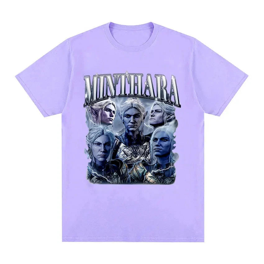 Game Minthara Astarion Baldurs Gate 3 Graphic T Shirt Men Fashion Retro Gothic T-Shirt 100% Cotton Oversized Tshirts Tops Unisex Colouronova