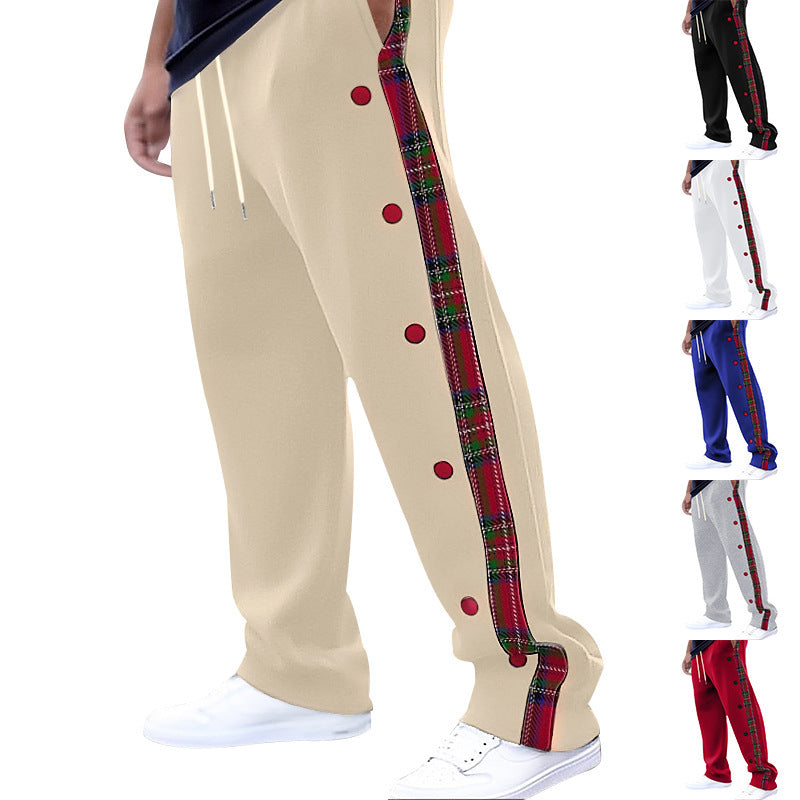 Pants with contrasting color patchwork patterns Colouronova