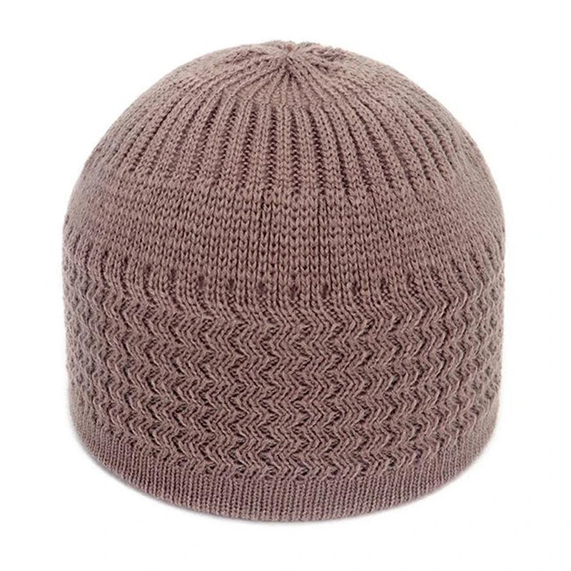 Casual Knitted Muslim Men Prayer Hats Winter Warm Beanies Cap Islamic Ramadan - Colouronova
