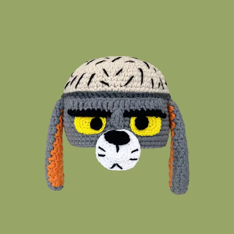 Halloween Green Monster Shrek Style Knitted Hat Funny Cartoon Beanie Cute Strawberry Head Cover Cosplay Party Props for Gifts - Colouronova