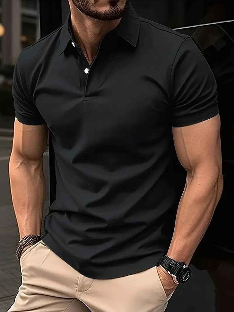 Printed buttoned short-sleeved shirt