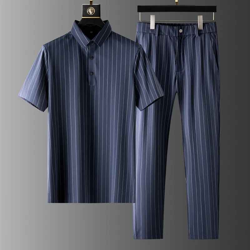 Thin striped two-piece set