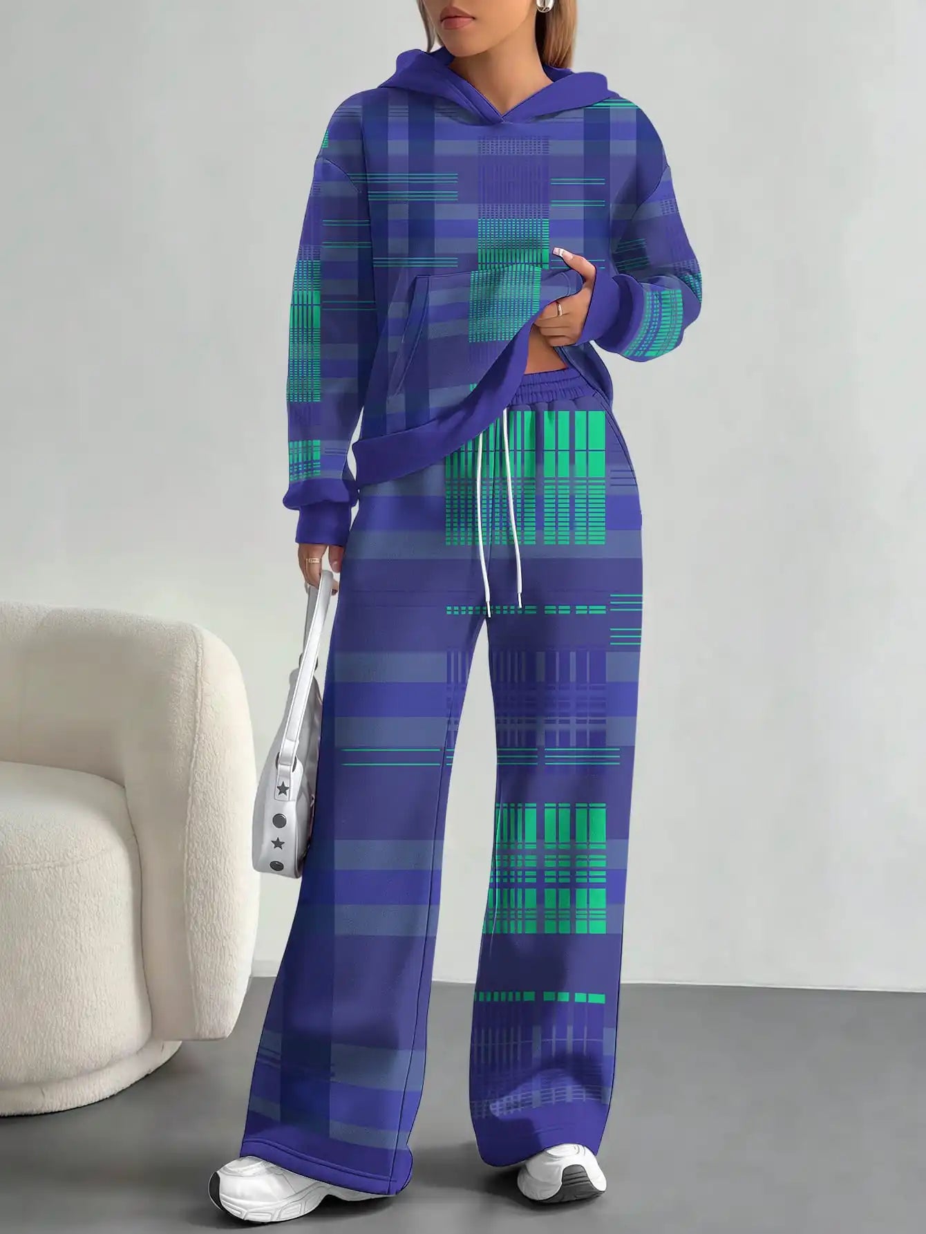 Foreign trade flame splicing printing new hot style 2025 new pink gradient fashion casual European and American women's suit - Colouronova