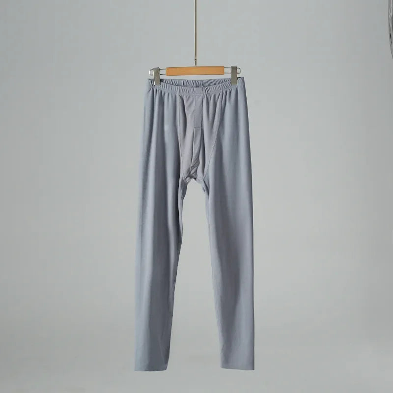 Mens Long Johns Pants Velvet Thickened Quick Warm Bottoms Thermal Underwear Loose Autumn And Winter U Convex Pouch Leggings - Colouronova