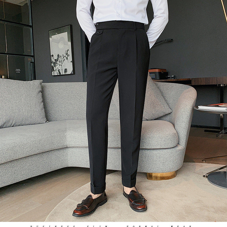 Mens Straight Fit Cropped Trousers Colouronova