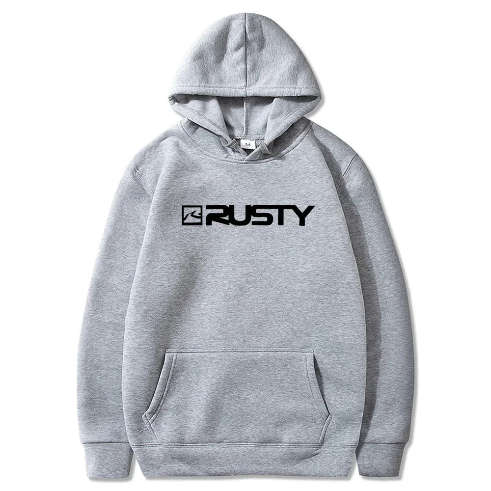 Men's hoodie kangaroo pocket winter comfort StreetWe sweatshirt Men's rusty printed hat Casual pattern hoodie TOPS - Colouronova