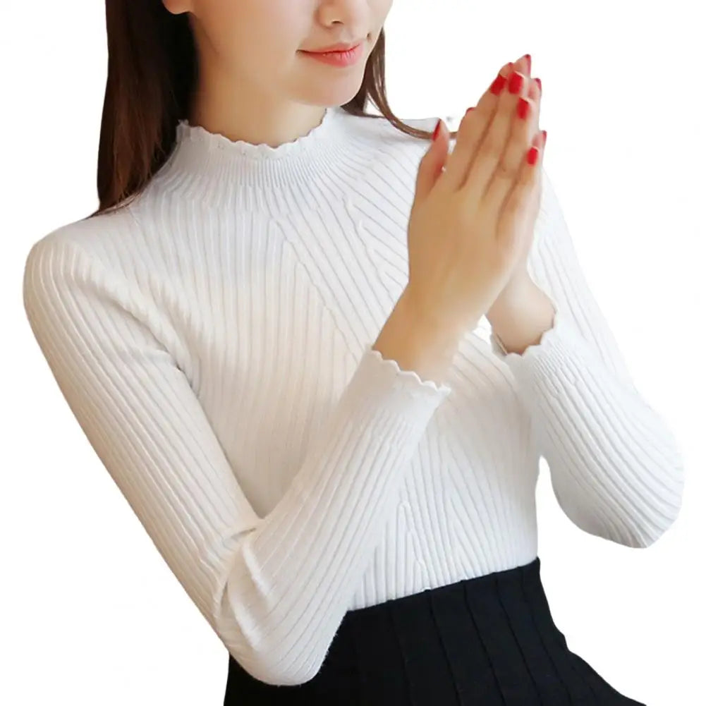 New Autumn Winter Women Pullovers O-neck Solid Knitwear Bottoming Shirt Korean Womens Sweaters Casual Ladies Jumpers Femme - Colouronova