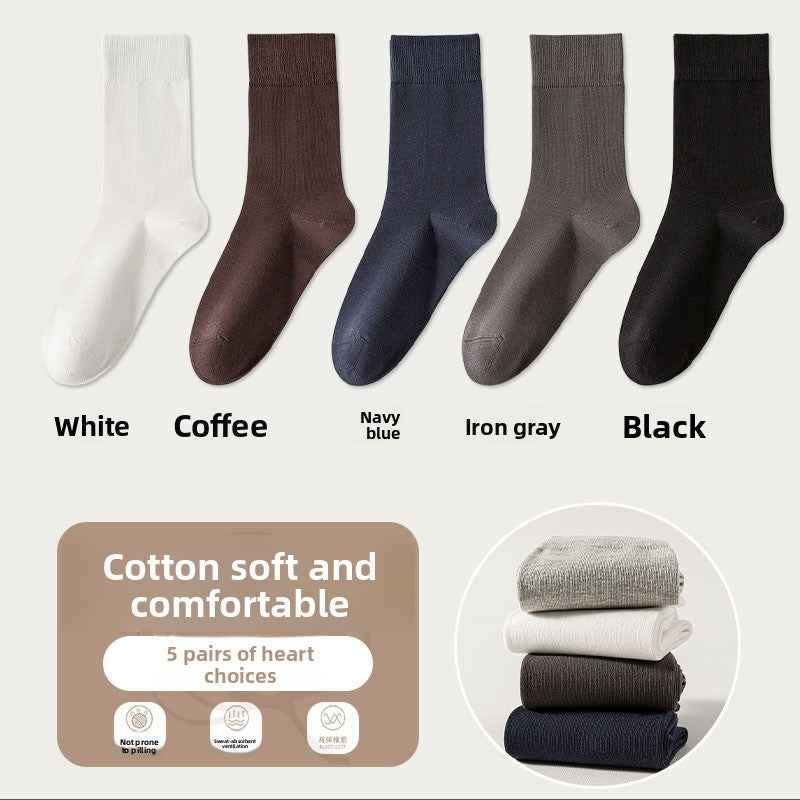 Socks - Men's Pure Color Mid-Calf