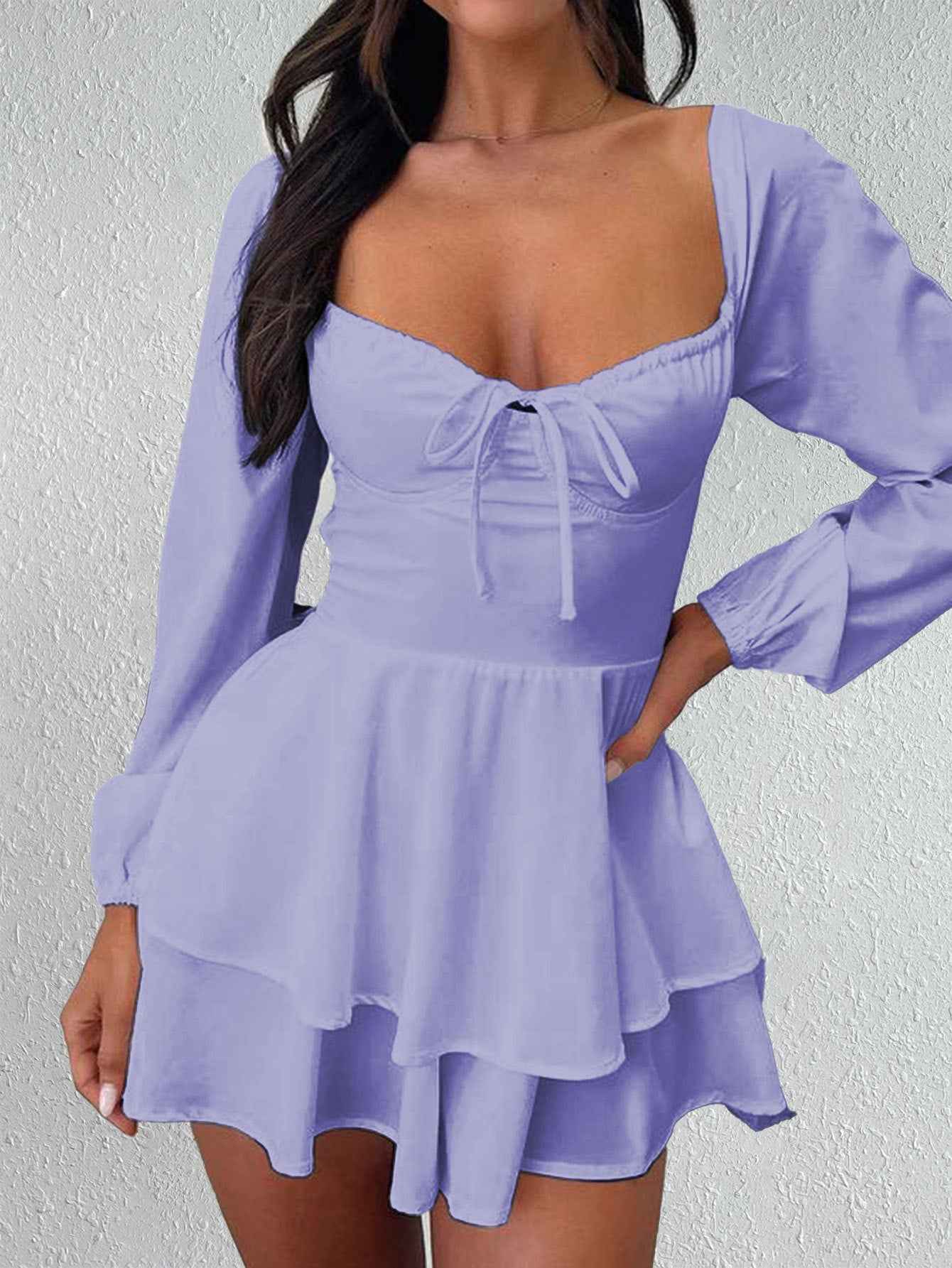 Elegant Backless Drawstring Long Sleeve Jumpsuit