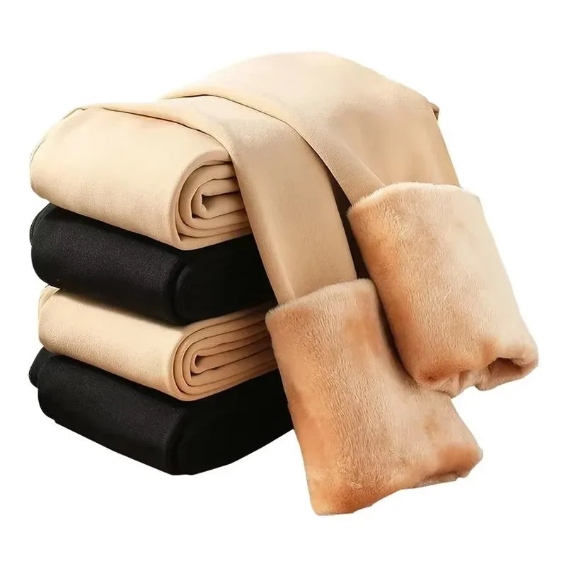 1/2pairs Fleece Lined Tights Women Thermal Pantyhose Female Winter Panty Polar Skin Black Effect Stockings Women's Thermal Sock - Colouronova