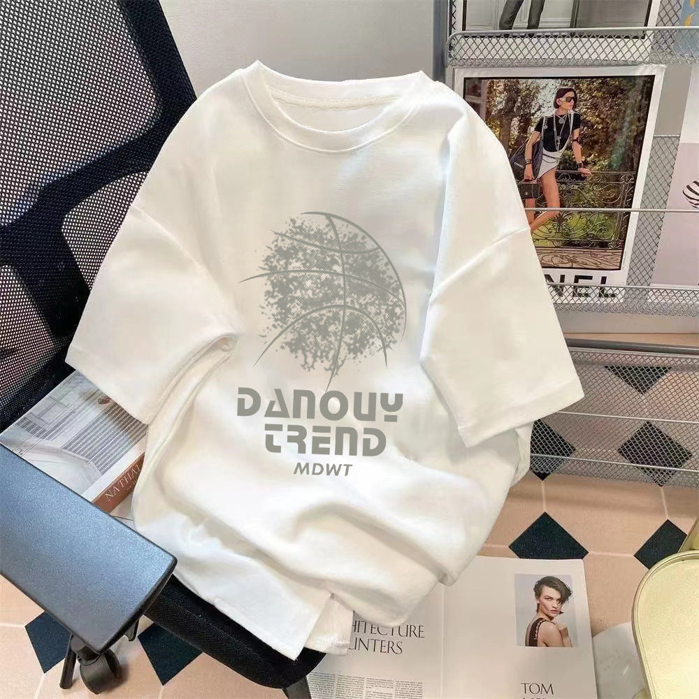 Trendy Summer Bear Print Loose T-Shirt Colouronova