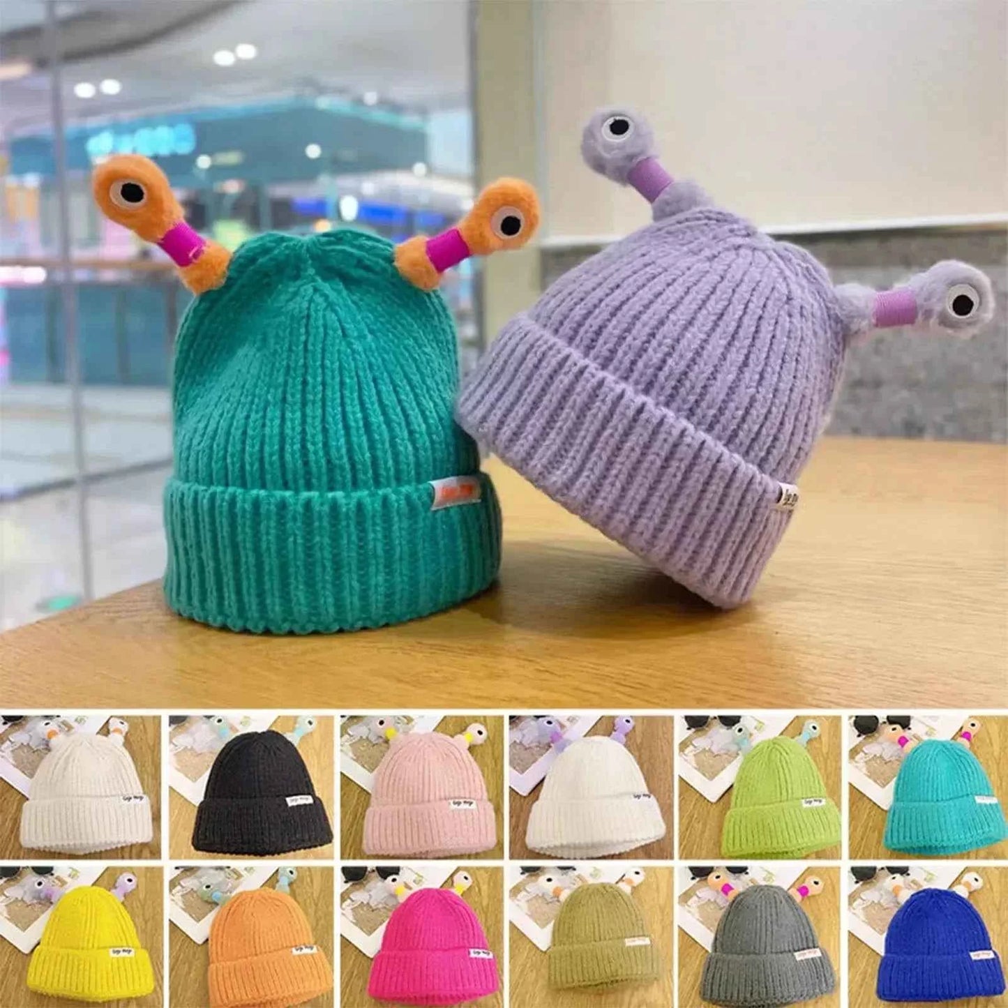 Parent Child Cute Glowing Little Knit Hat Funny Cold Weather Warm Weather Gear for Men Winter Hats for Women with Ear Christmas
