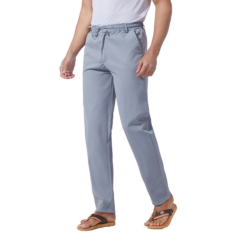 Men's Solid Color Linen Cotton Casual Pants Colouronova