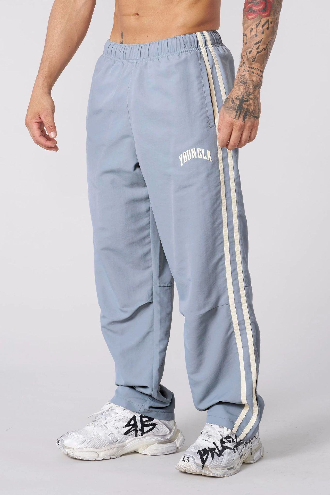 Double-strip stitched printed casual pants Colouronova