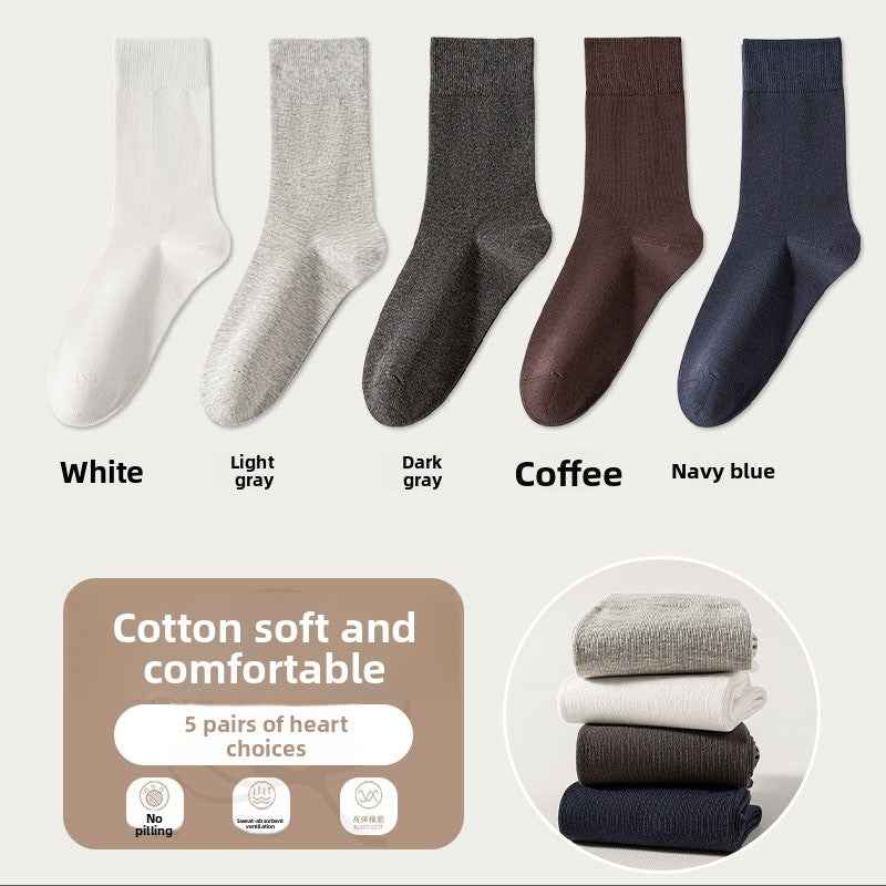 Socks - Men's Pure Color Mid-Calf