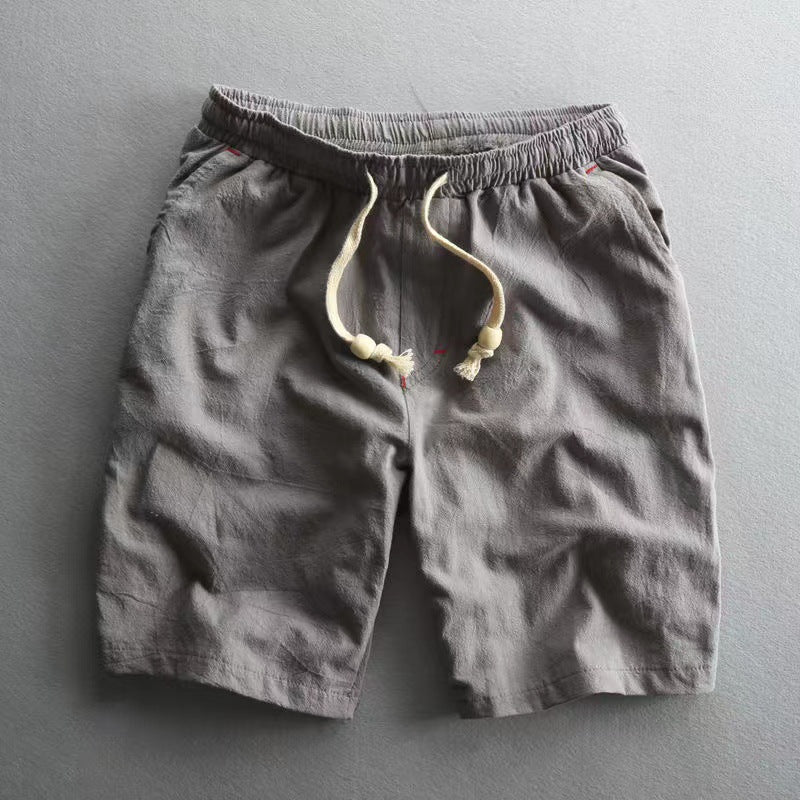 Mens Casual Linen Drawstring Shorts Colouronova
