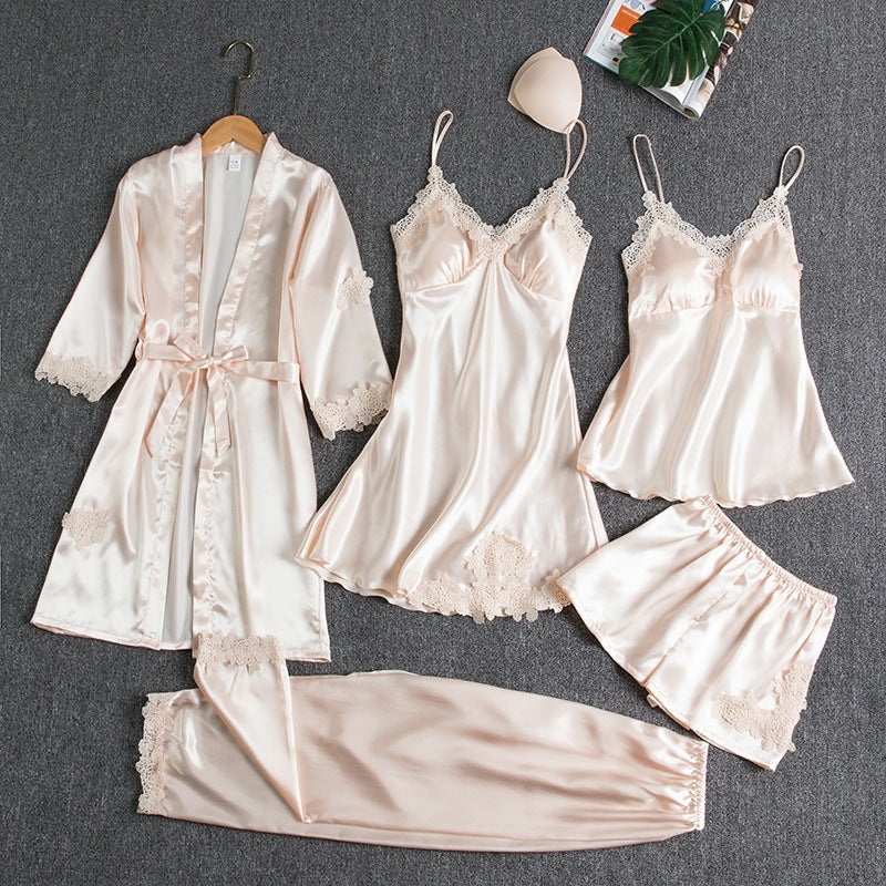 Womens Silk-like Pajama Set Colouronova
