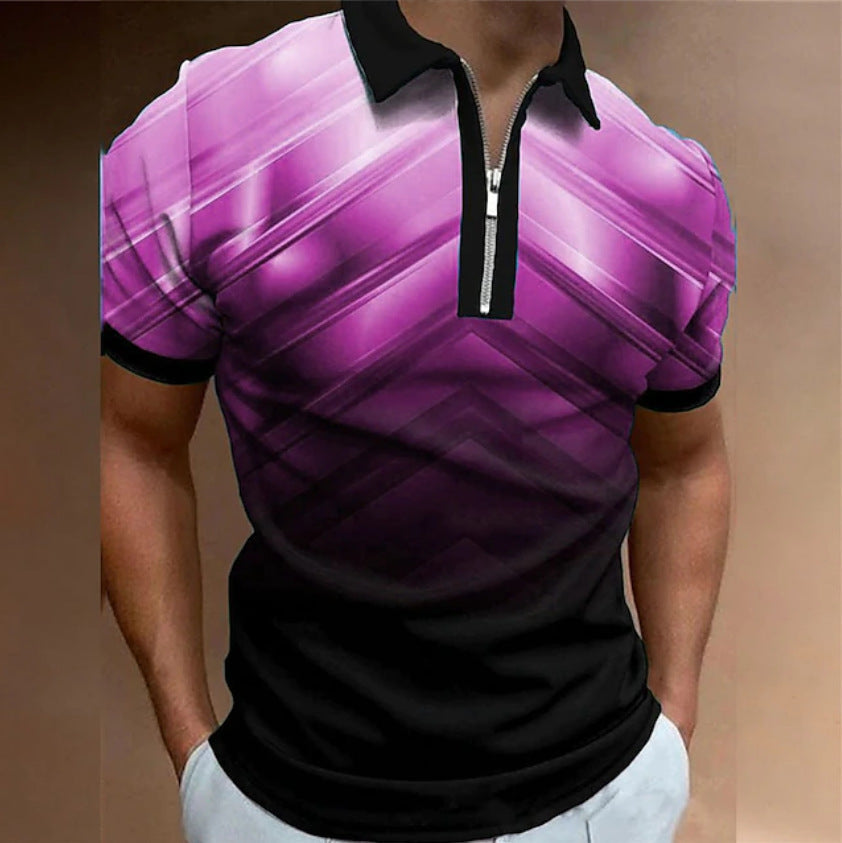 Men's 3D digital printed street short-sleeved shirt Colouronova
