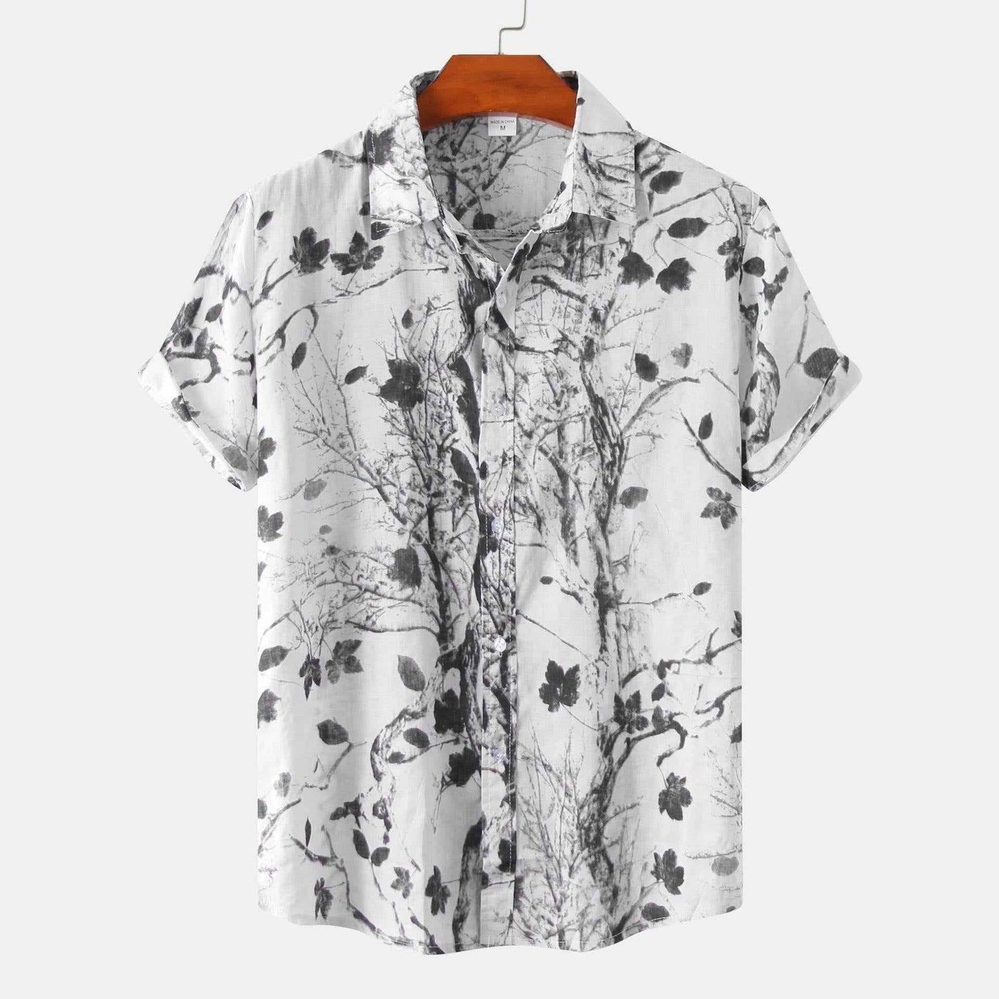 Men's floral short-sleeved shirt
