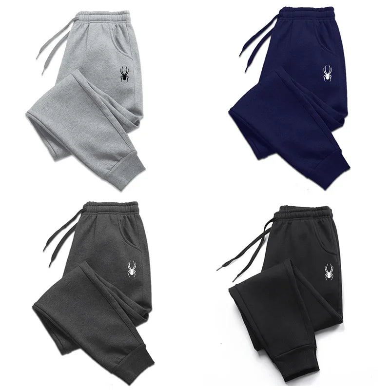 Men's Casual Pants Autumn Winter Fleece Sweatpants Men Running Jogger Sports Gym Trousers Fashion Solid Color Workout Long Pants - Colouronova