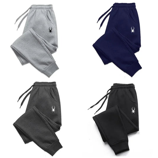 Men's Casual Pants Autumn Winter Fleece Sweatpants Men Running Jogger Sports Gym Trousers Fashion Solid Color Workout Long Pants - Colouronova
