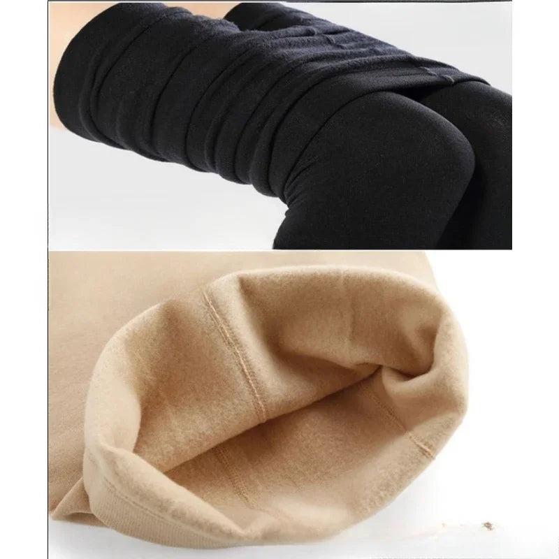 Autumn Thin Velvet Leggings Women Warm Thermal Underwear Bottoms Female Stockings High Waist Seamless Soft Legging Pants Winter - Colouronova