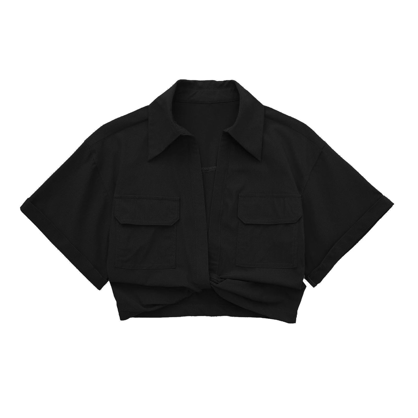 Stretch Linen Blend Short Shirt Colouronova