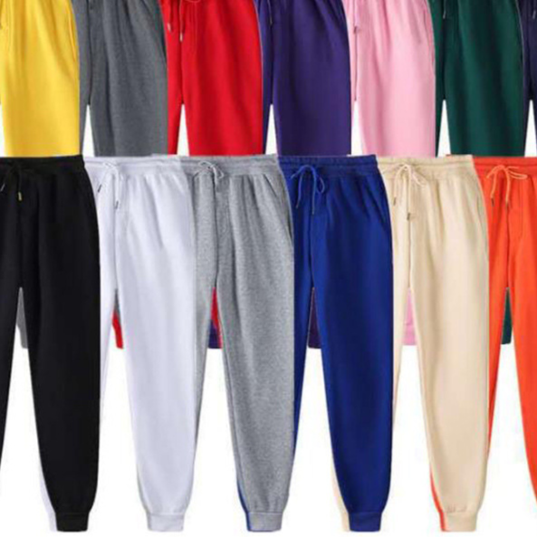 Fleece Lined Sweatpants with Elastic Waist Colouronova