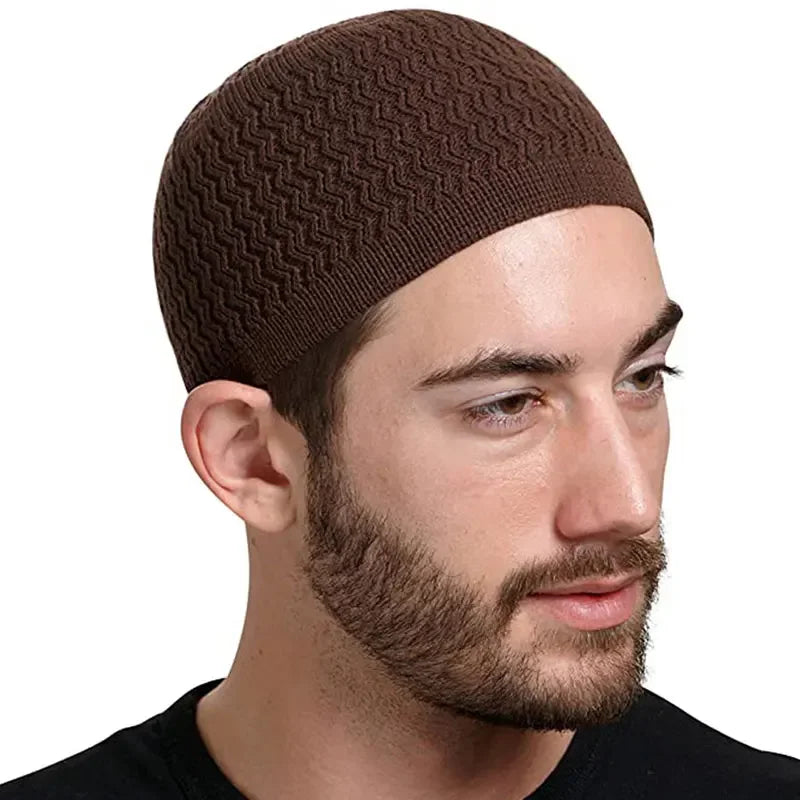 Warm Islamic Ramadan Jewish Kippah Homme Hat Unisex Beanies Cap Winter Knitted Muslim Men Prayer Hats Men's Wrap Head Caps - Colouronova