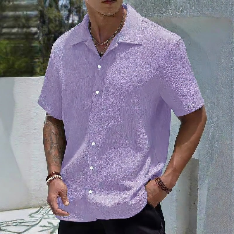 Men's solid-color short-sleeved shirt Colouronova