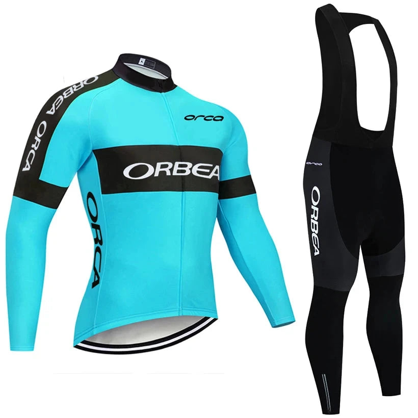 Winter 2025 BLACK Cycling Jersey ORBEA ORCA Bike Jacket Pants Men Thermal Fleece Team Ropa Ciclismo MTB Road Bicycle Clothing Colouronova
