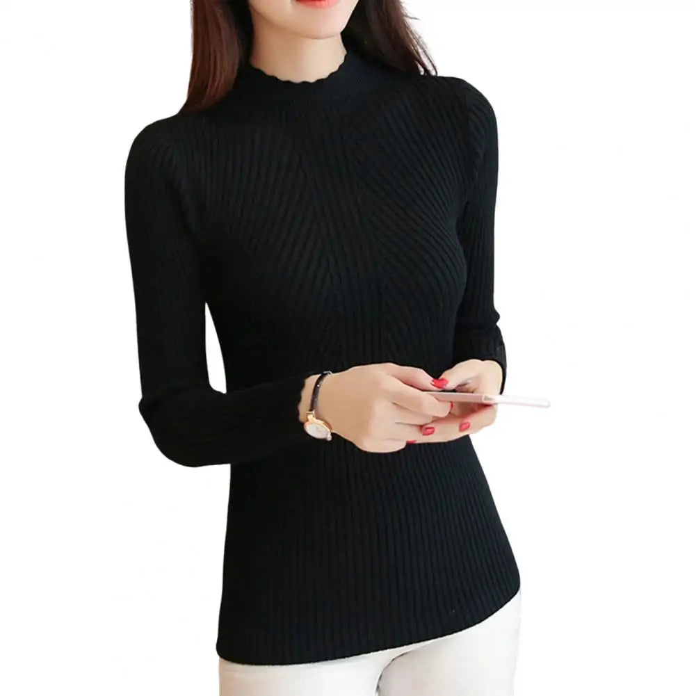 New Autumn Winter Women Pullovers O-neck Solid Knitwear Bottoming Shirt Korean Womens Sweaters Casual Ladies Jumpers Femme - Colouronova