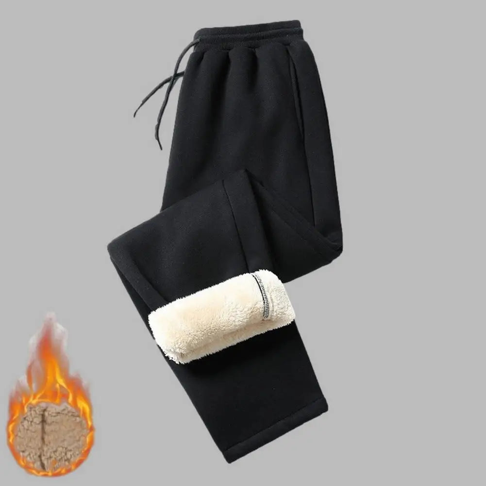 Winter Fleece Pants Men 2023 Lambswool Warm Thick Casual Thermal Sweatpants Male Trousers Brand High Quality Fashion Men Joggers - Colouronova