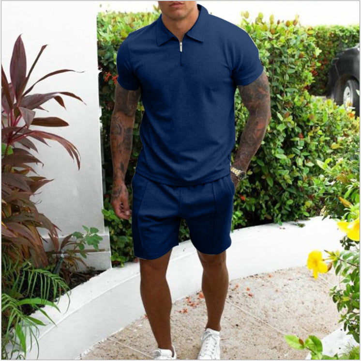 Short-sleeved lapel shorts Colouronova