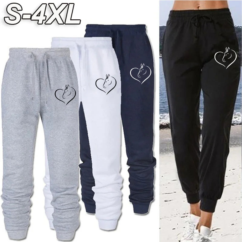 Women Horse Printed Sweatpants High Quality  Long Pants Jogger Trousers Outdoor Casual Fitness Jogging Pants - Colouronova
