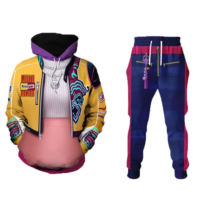 Hot KPop Demon Hunters Cosplay Hoodies Set 3D Print Men Women Anime Sweatshirt Jogger Suit Autumn/Winter jogging 2Pcs Sets - Colouronova