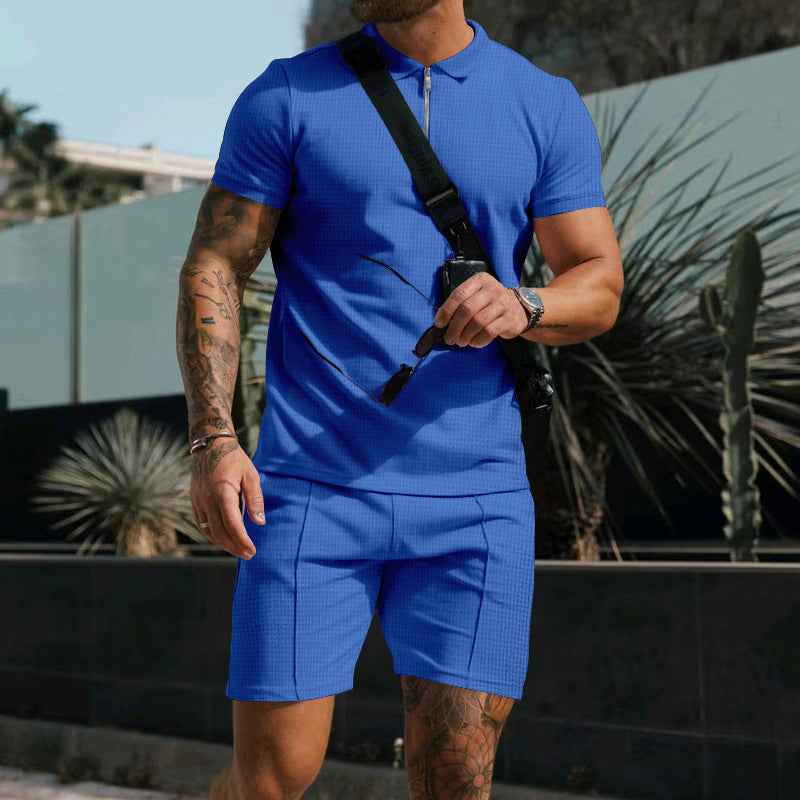 Loose lapel T-shirt suit for men