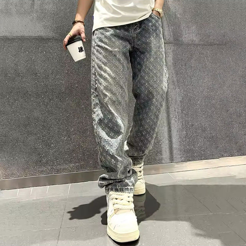 Retro distressed ripped jeans Colouronova