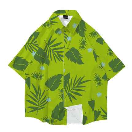Men's floral short-sleeved shirt