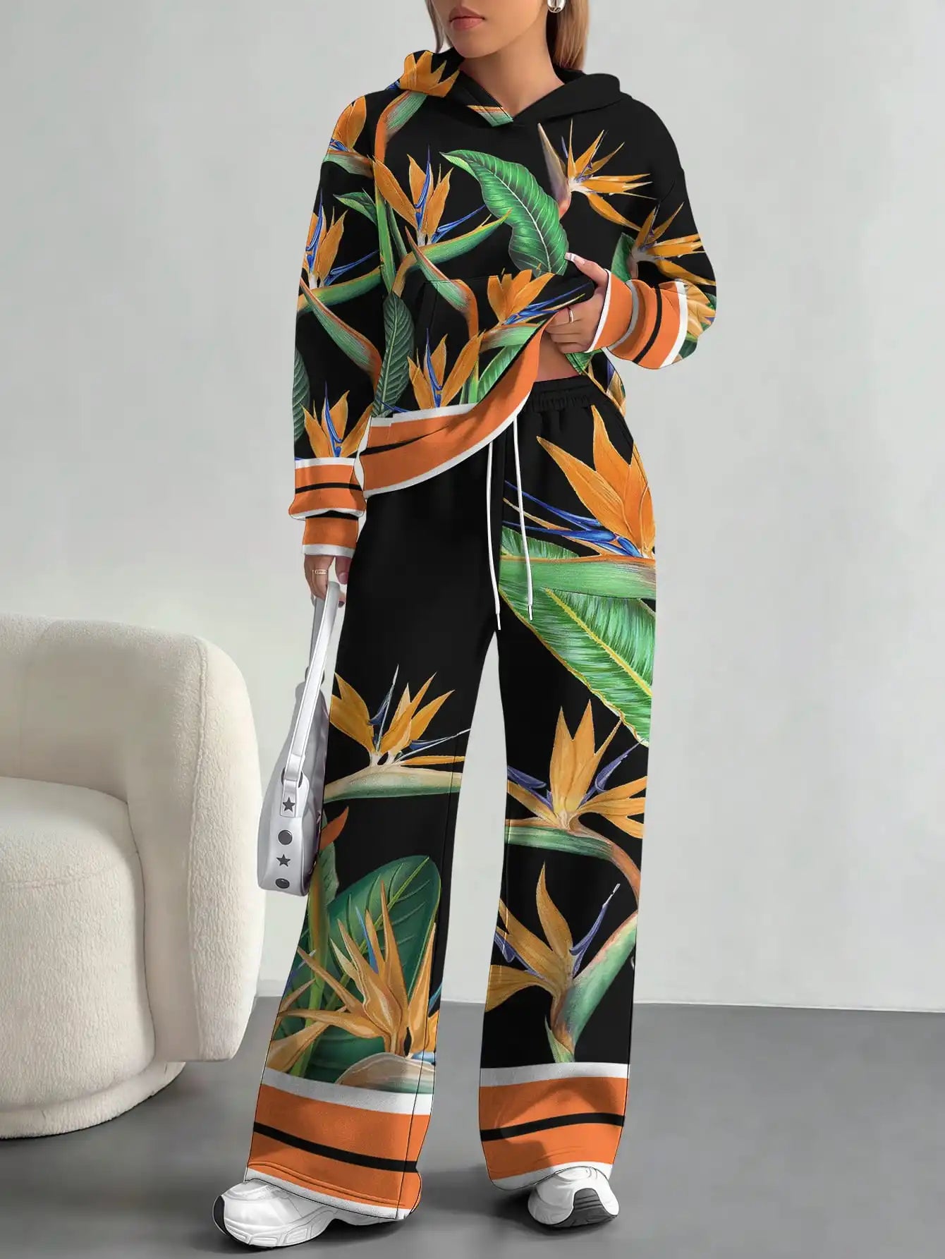 Retro ethnic style foreign trade 2025 floral pattern new hot style autumn and winter new fashion casual European and American - Colouronova