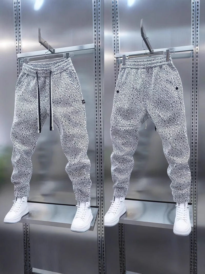 Chanel Style Striped Sweatpants Men Loose Casual Trousers Colouronova