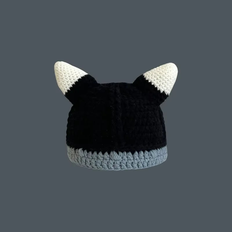 Halloween Green Monster Shrek Style Knitted Hat Funny Cartoon Beanie Cute Strawberry Head Cover Cosplay Party Props for Gifts - Colouronova