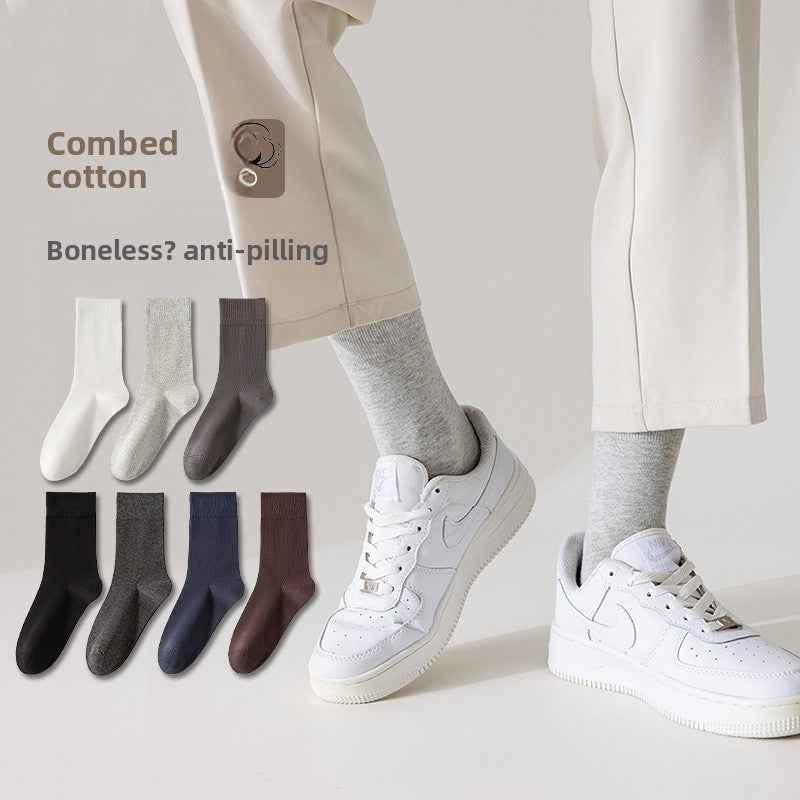 Socks - Men's Pure Color Mid-Calf