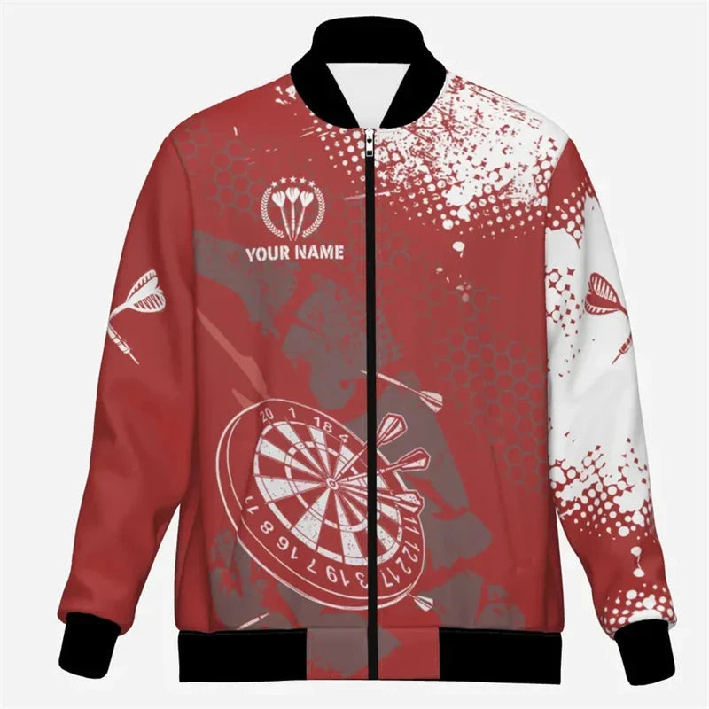 Fashion Darts Graphic Jacket Custom Name Team Name Personalization 3D Printed Coat Trend Casual Oversized Sweatshirt Jackets Colouronova