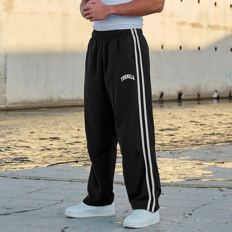 Double-strip stitched printed casual pants Colouronova