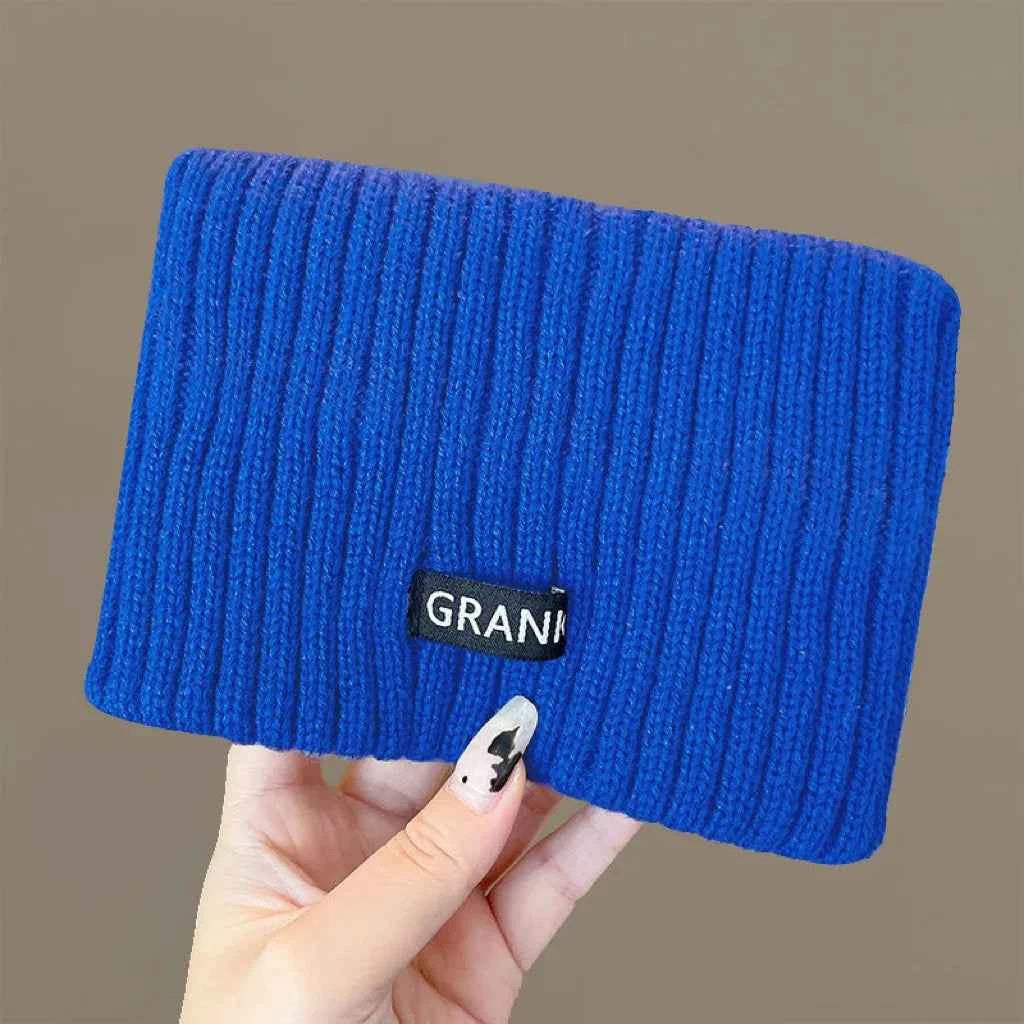 Autumn and Winter Knitted Headband Female Letter Wide Edge Wool Hat Headband Ponytail Hair Headdress Sports Headband
