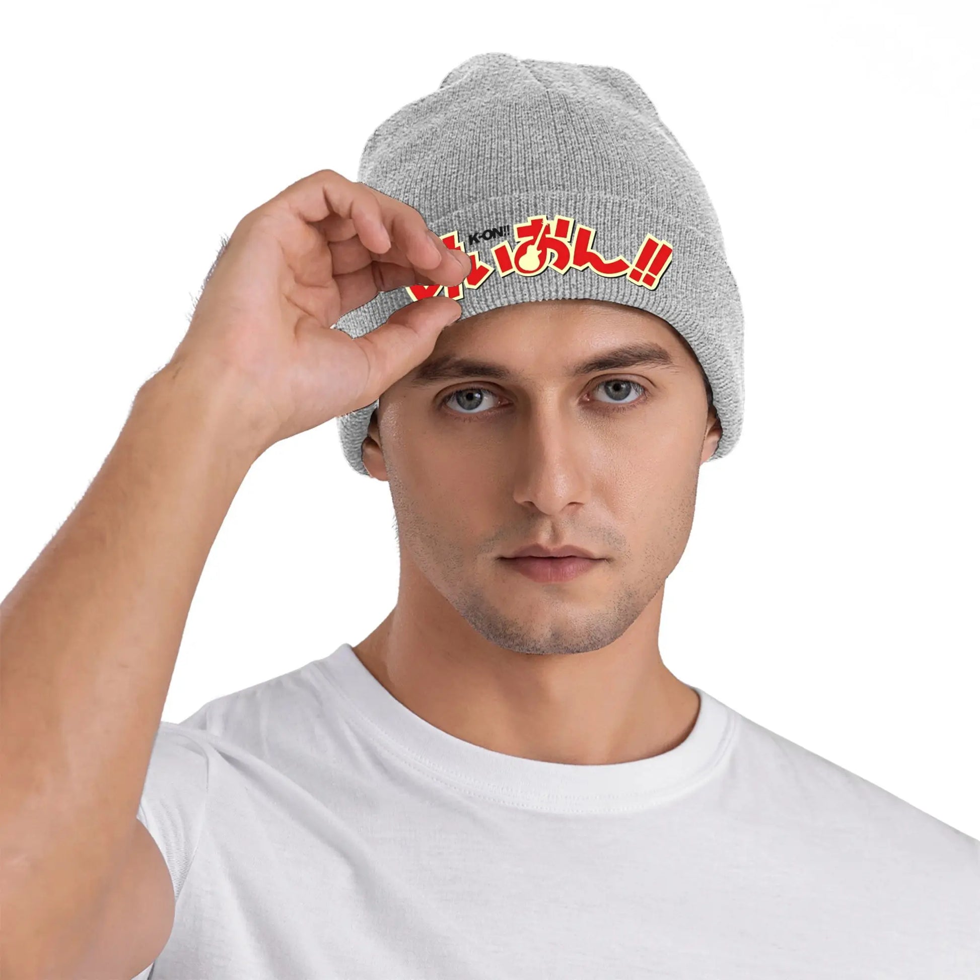 K-on logo Knitted Caps Women's Men's Skullies Beanies Autumn Winter Hats Acrylic  Warm Melon Cap - Colouronova