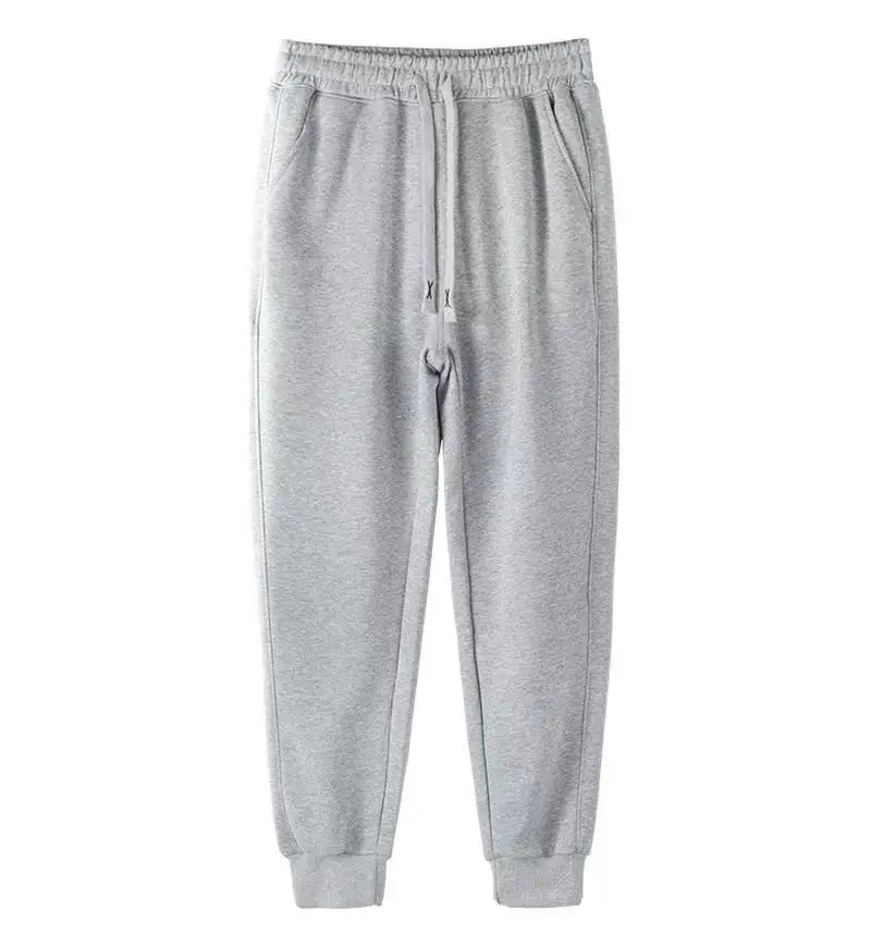 Men's Casual Pants Autumn Winter Fleece Sweatpants Men Running Jogger Sports Gym Trousers Fashion Solid Color Workout Long Pants - Colouronova