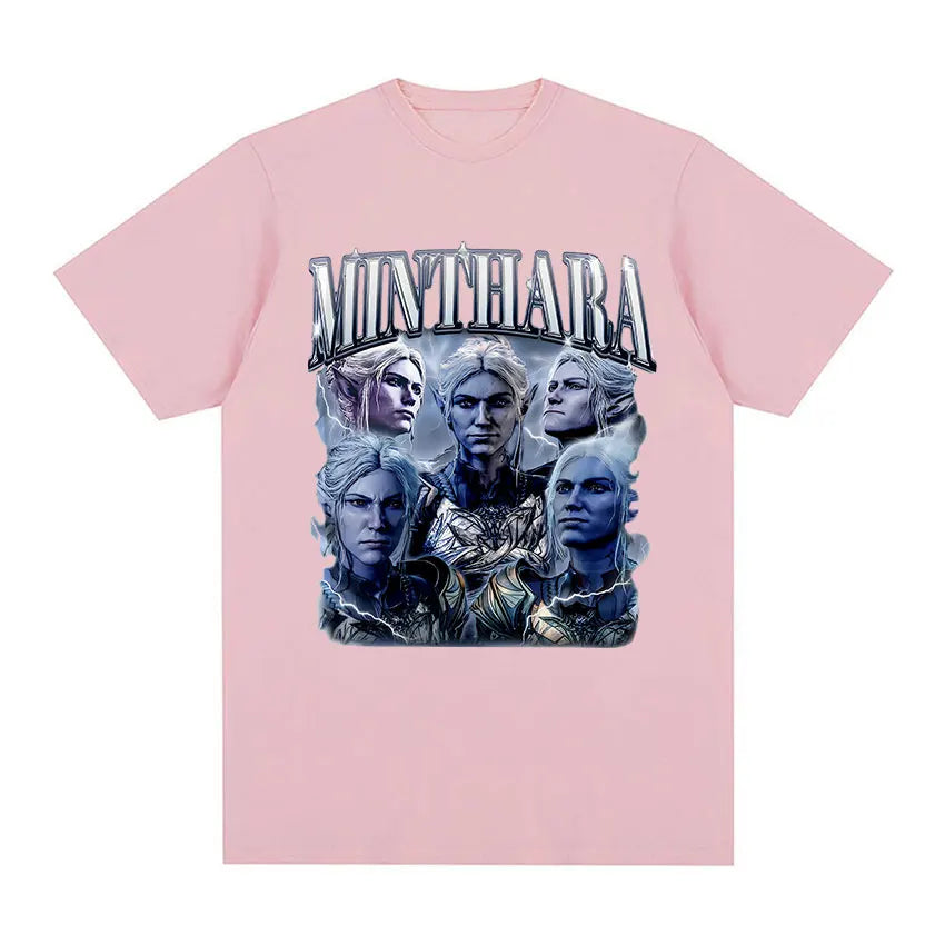 Game Minthara Astarion Baldurs Gate 3 Graphic T Shirt Men Fashion Retro Gothic T-Shirt 100% Cotton Oversized Tshirts Tops Unisex - Colouronova