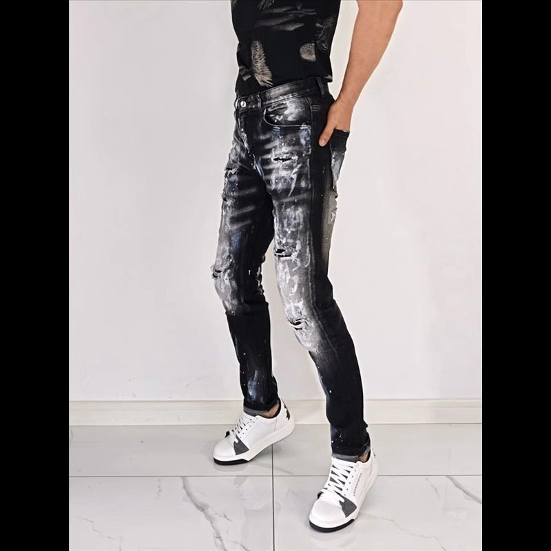 Men's Slim Fit Ripped Jeans Colouronova